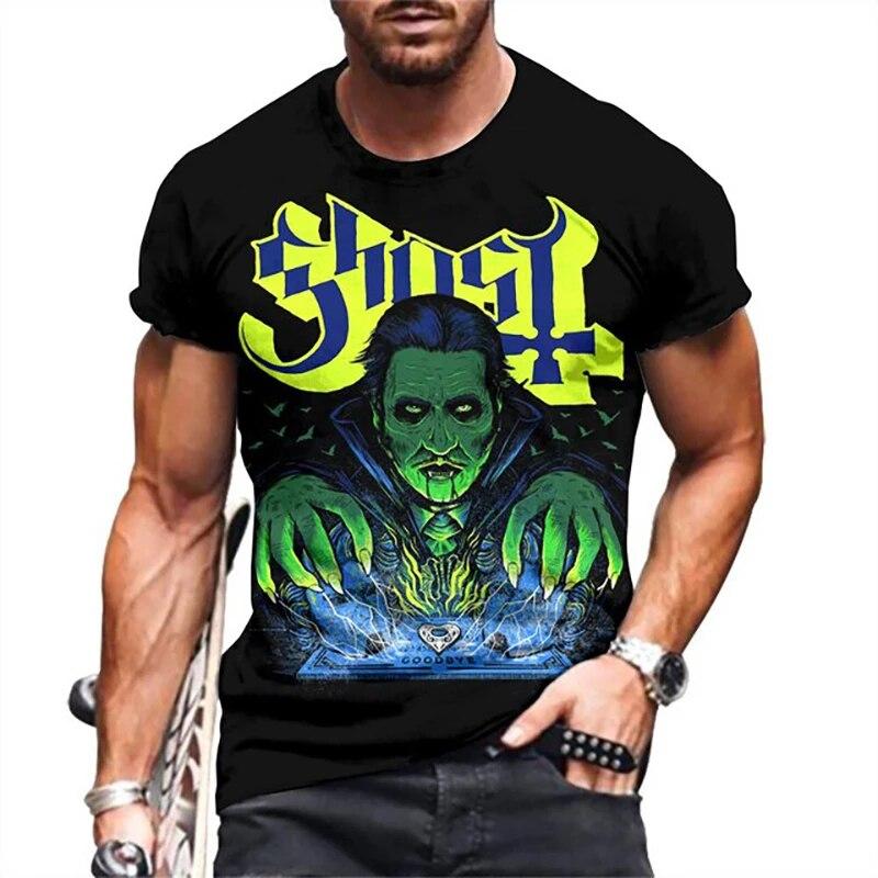 Summer Ghost Band T-Shirts 3D Print Streetwear Men Women Hip Hop Fashion Oversized Short Sleeve T Shirt Kids Tees Tops Clothing