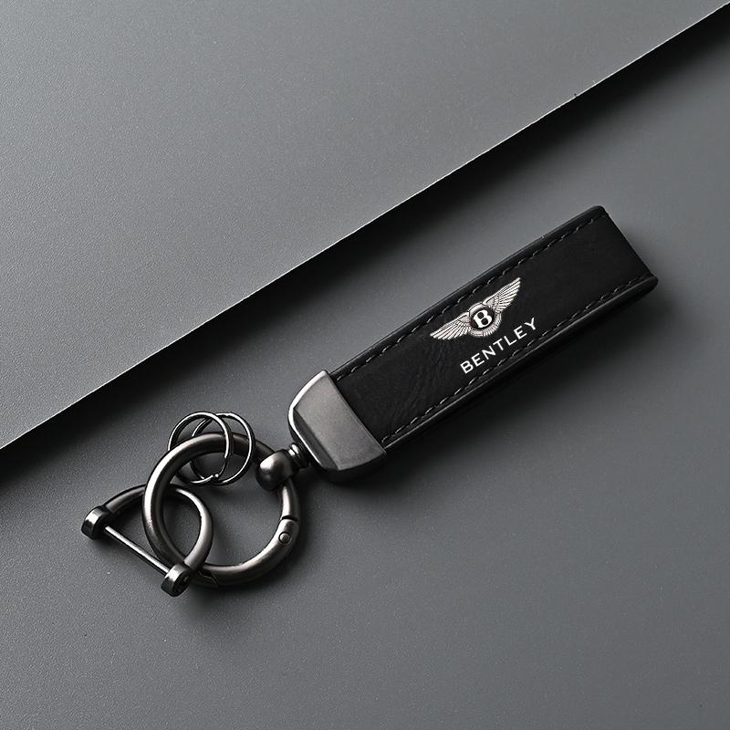 Ring Vintage Key Chain For New Bentley Flying Spur Continental GT Bentayga Mulsanne Leather Zinc Alloy Suede Car Keychain