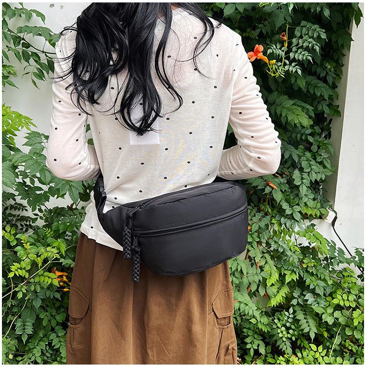 

2025 New Trend Neutral Daily Chest Bag Autumn Casual Candy Color Shoulder Waist Bag Beautiful and Fashionable Crossbody Bag for Women 16*23*11 чёрный