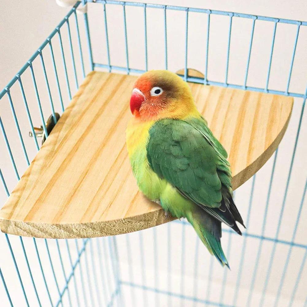 Bird Perch Platform Stand Wood Perch Bird Platform Parrot Stand Playground Cage Accessories for Small Anminals Rat Hamster