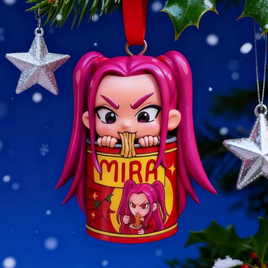 Anime K-Pop Acrylic Charm Demon Slayer Ramen Bowl Christmas Ornament Decorative