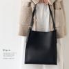 Gratante Genuine Cowhide Leather Square Shoulder Bag with Belt Handles, Women's, abb-g0049 (Black)