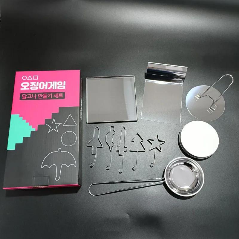 6-Piece Set Sugar Candy Game Series Dalgona Candy Cookie Umbrella Star Triangle Sugar Mould Candy for Sugar Cake Making Tools