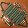 Heavy-Duty Roll-Up Tool Bag - Oxford Fabric Multi-Tool Organizer All-in-One Garage Storage for Mechanics/Electricians/Carpenters