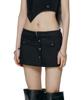 ROCKCAKE Front Button Wrap Skirt Shorts - Black