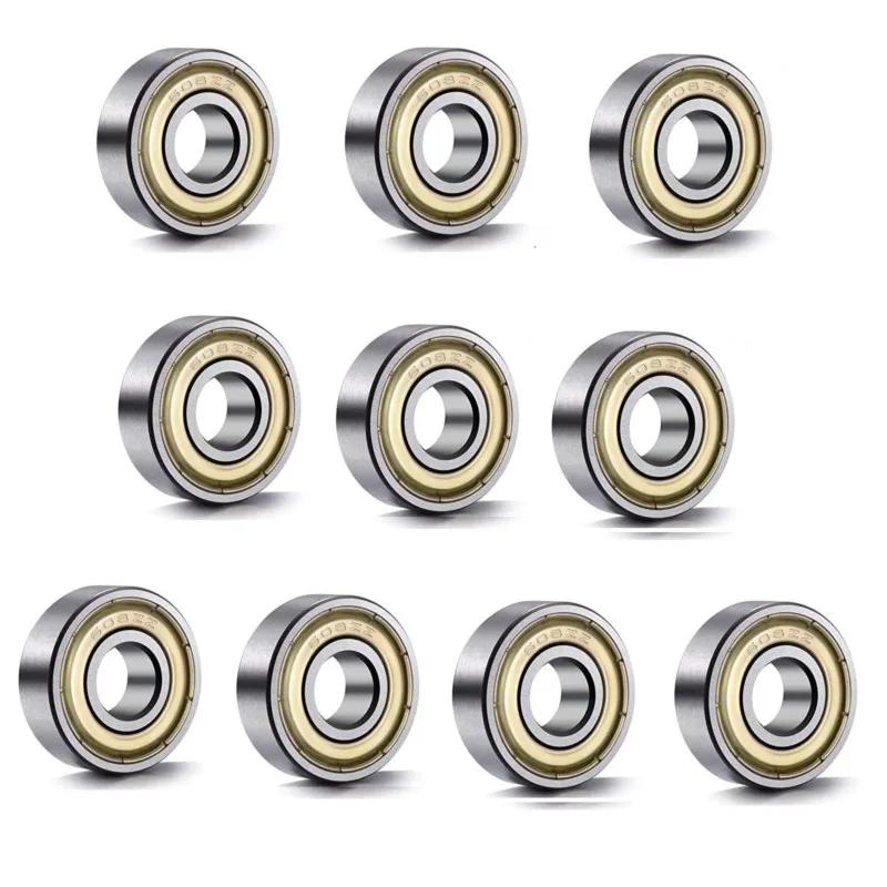 High Quality 10pcs ABEC-5 608ZZ Deep Groove Ball Bearing 608 Ball Bearing 608 2Z Metal Sealed 608 608Z 608ZZ 8*22*7MM