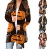 Fashion Women's Halloween Animal Cat Print Langermet Cardigan Jacket