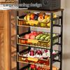 Door-Shaped Slanted Drawer Mobile Storage Rack for Kitchen Fruits and Vegetables Rolling Cabinet Basket Organizer