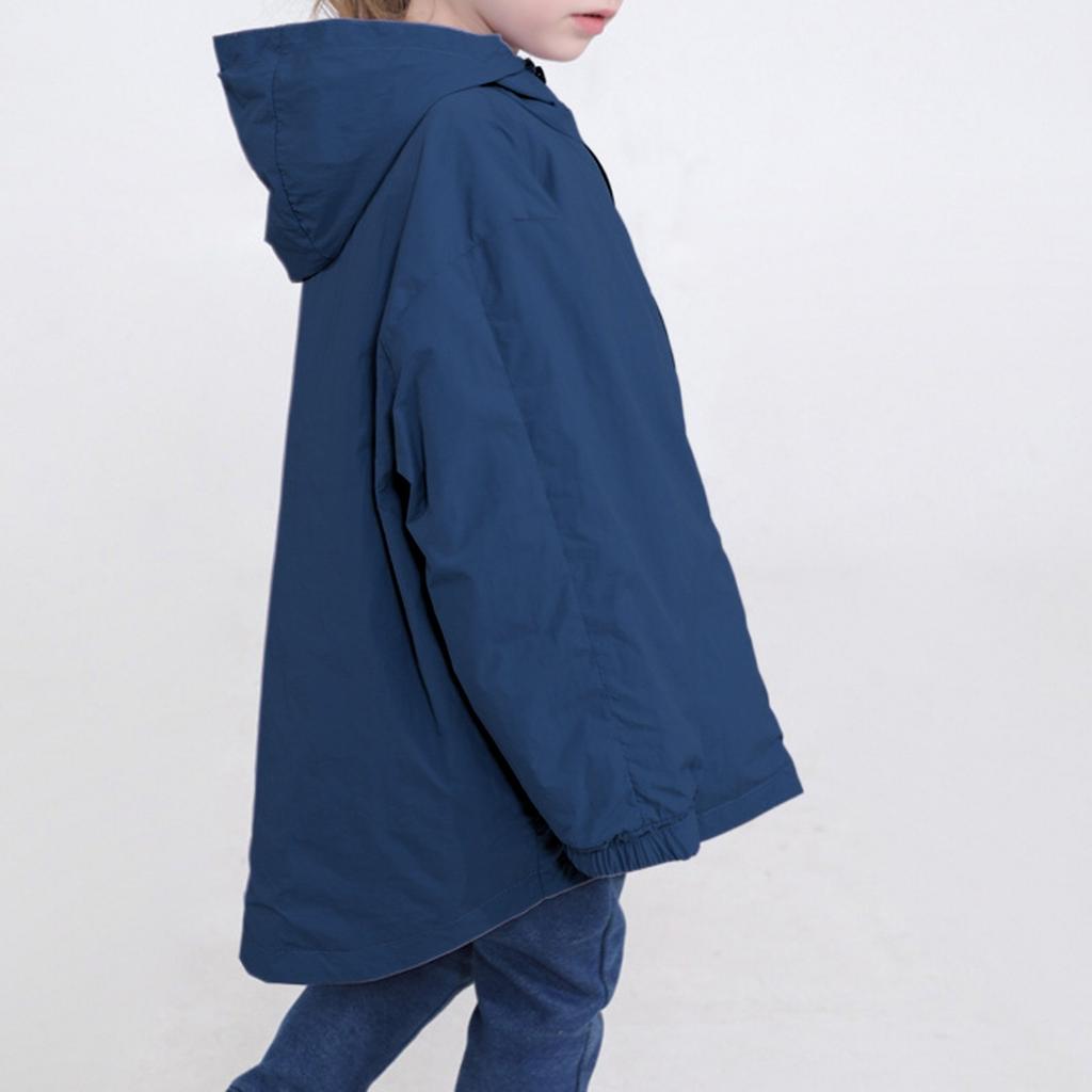 Children's Casual Waterproof Windbreaker Outdoor Loose Solid Color Sportswear Jacket