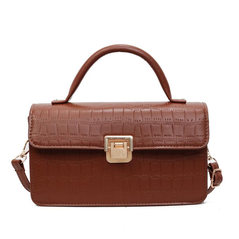 

Bag versatile women s autumn crocodile pattern shoulder messenger bag fashionable and popular highend small square bag