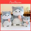Eating Cartoon Fish Cat Plush Toy Cute Bedtime Companion Girl Kid Gift Holiday