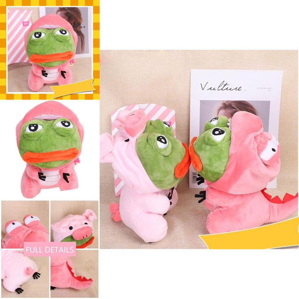 Sad Frog Pink Pig Stuffed Animal High Quality Plush For Kids And Home Decor