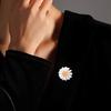 Women Brooch Sparkling Rhinestones Chrysanthemum Shape Lapel Pin Suits Coats Bags Scarves Badge Versatile Accessory