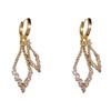 Exquisite Zircon Rhombus Geometric Pendant Earrings For Women Fashion Personalized Daily Accessory Party Jewelry Birthday Gifts