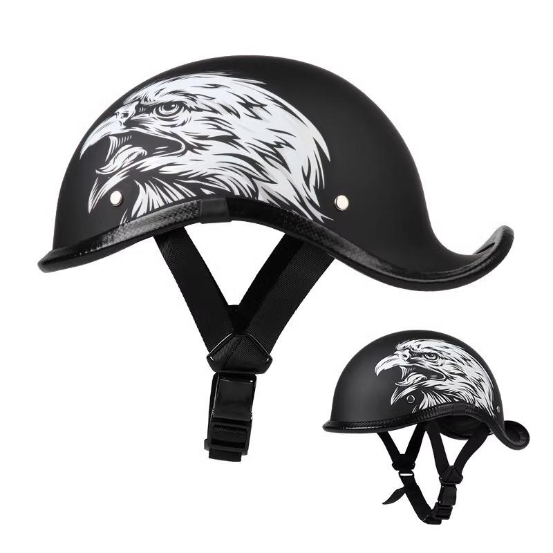 Retro half helmet motorcycle helmet electric bike riding motorcycle suitable for teenagers and children suitable for all seasons
