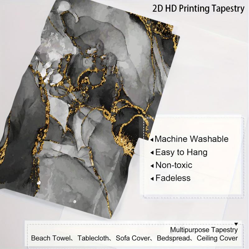 Luxury Gold Marble Wall Tapestry Abstract Art Wall Hanging Tapestry Modern Aesthetic Wall Decor For Living Room Bedroom Dorm