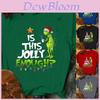 Women's Christmas Grinch Short Sleeve T-shirt With Joyful Print And Crew Neck