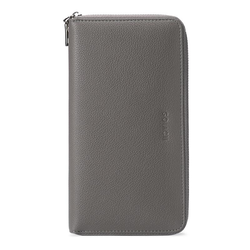 RFID Pu cuero mujeres carteras largas gran capacidad tarjetero monedero teléfono cremallera embrague