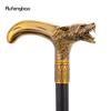 Yellow Wolf Head Biting Walking Cane Fashion Decorative Walking Stick Gentleman Elegant Cosplay Cane Knob Crosier 92cm