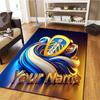 Προσαρμοσμένο Χαλί με Όνομα Leeds United για Σαλόνι, Υπνοδωμάτιο, Διακόσμηση Καναπέ Σπιτιού, Αντιολισθητικό Πατάκι Δαπέδου για Παιχνίδι Παιδιών