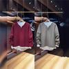 Men's Fake Two Piece Sweatshirt Crew Neck Long Sleeve Casual Knit Top