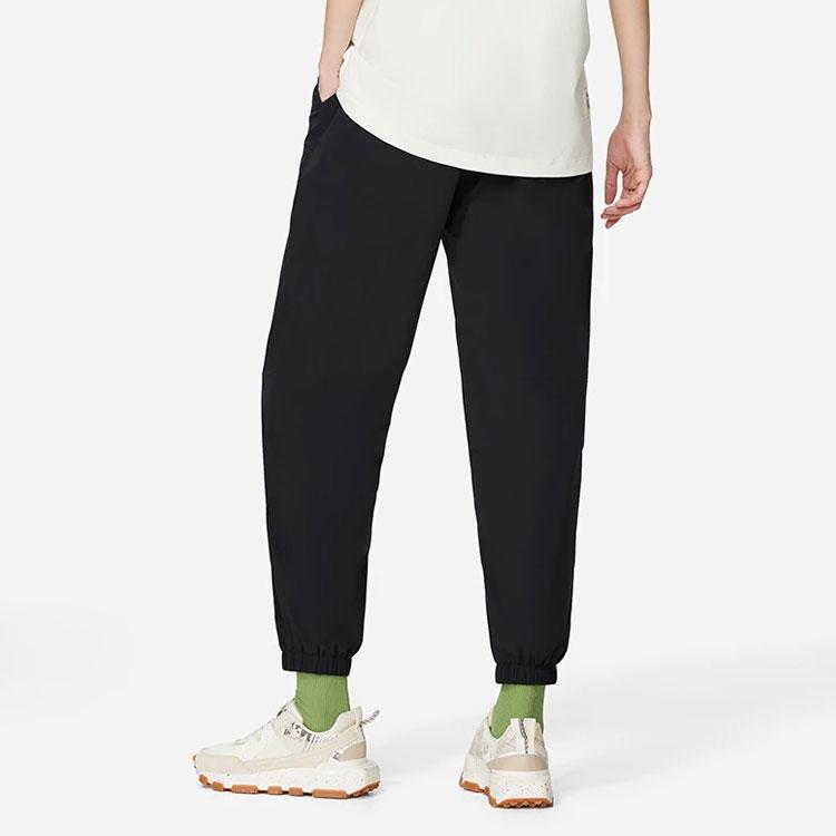 Li Ning Sports Lifestyle Series Solid Color Floral Cuffed Joggers Women Joggers Black AYKS930-4