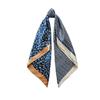 90cm Scarf for Women: Vintage-style, versatile satin scarf with a colour-block print