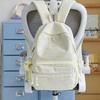 Schoolbag cream light yellow mixed color stripe gentle wind backpack exquisite lace wide shoulder strap Japanese soft girl travel small backpack