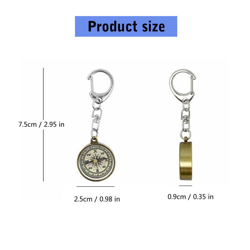 Outdoor Camping Pocket Compass Keychain Zinc Alloy Pocket Compass With Keyring Portable Navigation Tools Travel Gift