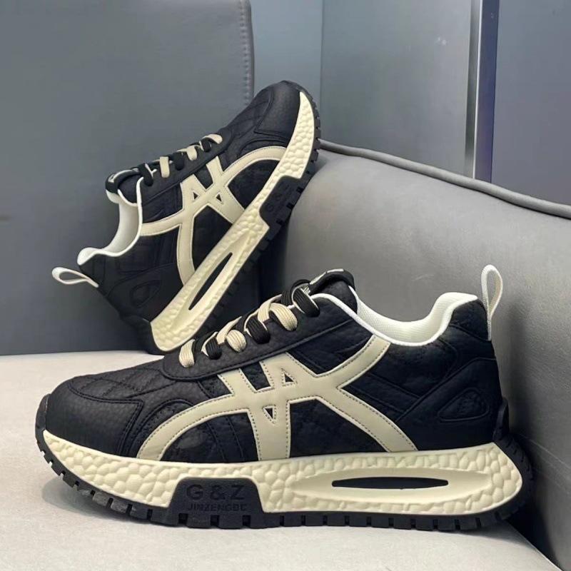 Men's Fashion Chunky Sole Sneakers Cross-Strap Casual Outdoor Comfortable Shoes