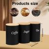 3Pcs Food Storage Canisters Iron Tea Sugar Coffee Canisters with Bamboo Lid Versatile Tea Coffee Sugar Canister for Sugar Tea