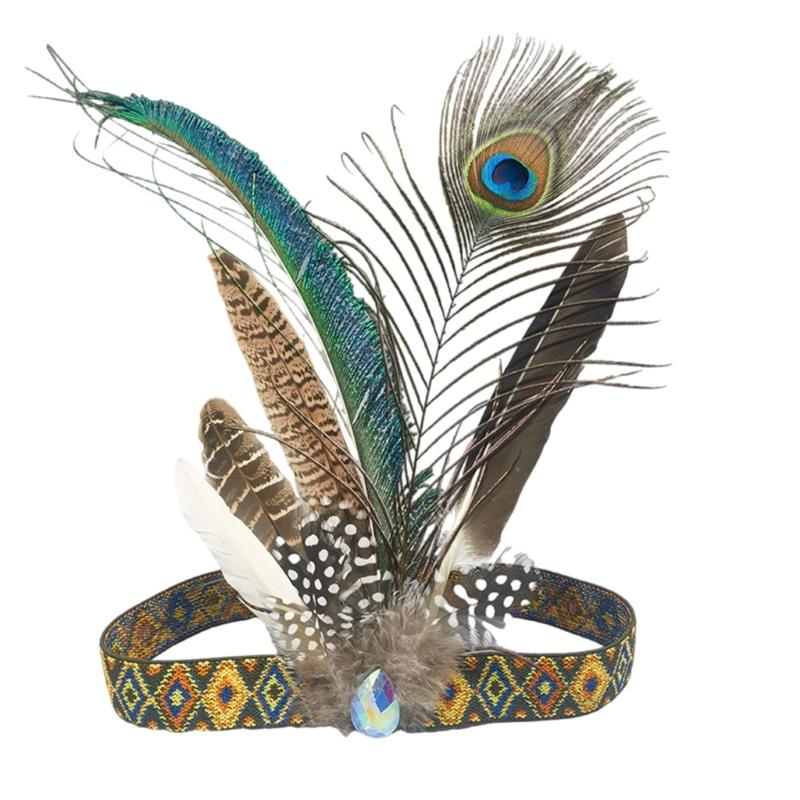 Ethnic Feather Headpiece Handmade Props For Women Men Dancers And Party Enthusiasts Lightweight And Comfortable Headwear