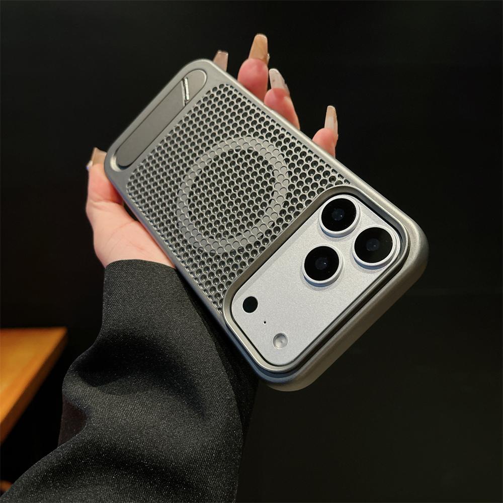 Heat Dissipation For Magsafe Case For iPhone 17 Pro Max Air 16 15 14 Plus 13 12 Breathable Wireless Charge Stand Cover