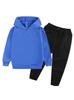 Solid Color Fashion Casual Children's Hoodie Sweatshirt Set for Autumn and Winter