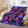 Purple Jellyfish Seaweed Flannel Blanket Warm Soft Halloween Christmas Decorative Couch Warm Cozy All-Season Gift