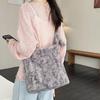 Korean Style Plush Tote: Women's 2025 Fashion, Large Capacity Bucket Shoulder Bag for Autumn/Winter