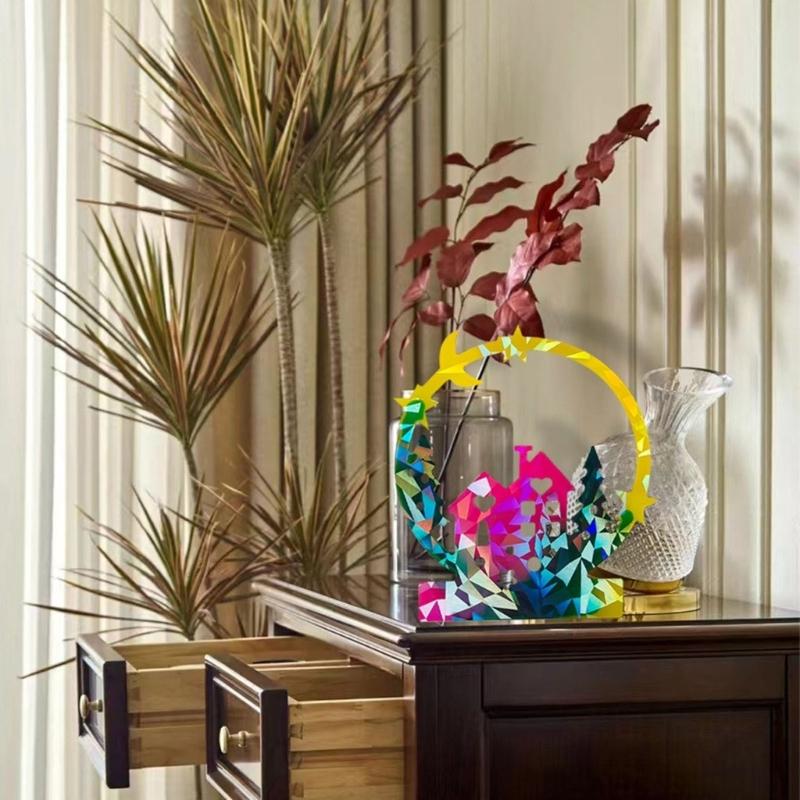 House Shape Resin Molds Holographic Heart Candlestick Molds with Base for DIY Craft Tealight Candle Holder Home Decors