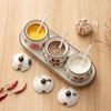 4 Piece Ceramic Spices Container Set Includes Decorative Tray Durable Kitchens Organizers for Spices Condiments