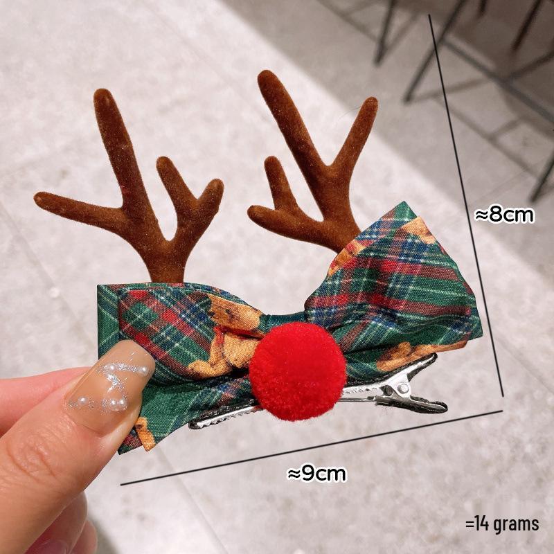 Christmas Fluffy Bow Hair Clip - Red Velvet Festival Decoration