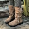 Autumn and Winter Korean Fashion Comfortable Women's Boots Mid Top Boots Thick Bottom Mid Heel Western Cowboy Boots Wholesale