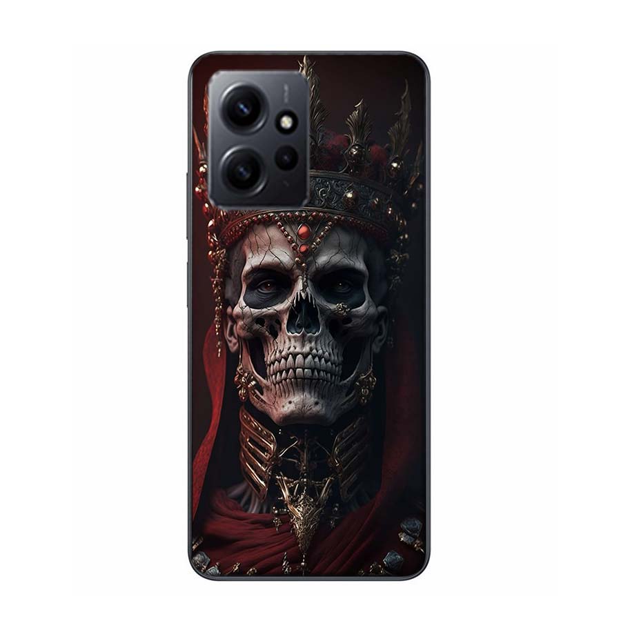 

Crown Skeleton Emperor Phone Case For Redmi Note 14 15 Pro 5G 13 12 Pro Plus 11 11T 11E 11S 10 Pro 10S 9 9S Cover Cell Clear TPU Note 15 Pro Plus