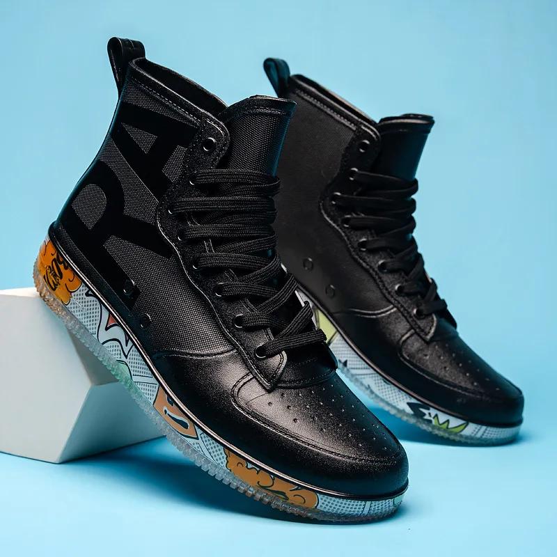 Fashion Men's Sports Shoes Rain Boots Round Toe Rainboots None Ankle Tassel Boots Men's Rain Shoes Botines Para Hombres Zapatillas Male