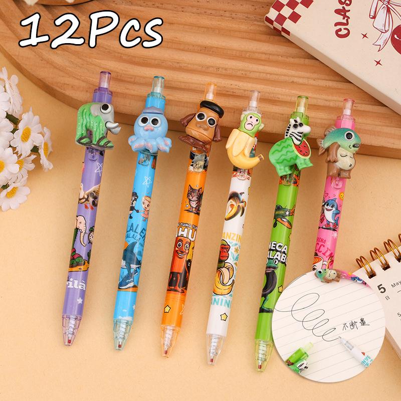 36Pcs of Cute Pens in The Style of 'Shan Hai Jing' with A Push Mechanism and Erasable Ink - 0.5Mm Tip for Smooth Writing - Essential Small Gifts for