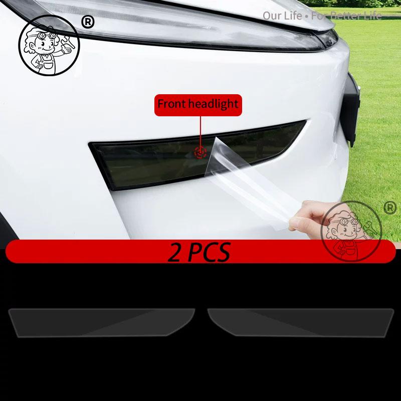 For Tesla Model YL 2026 2027 Car front headlight protective film daytime running light TPU Transparent film Auto accessories