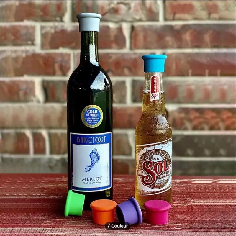 1PC Candy Colors Silicone Stoppers Leak Free Wine Bottle Stoppers Kitchen Bar Tools For Red Wine And Beer Bottle Cap