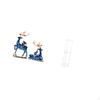 Elegant Acrylic Reindeer Sculpture Tabletop Art Decor Elk Resin Statue with Clear Side Table for