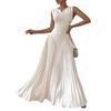 New  Elegant A-Line Ruched Waist Long Dress Evening Gown Women's Clothing