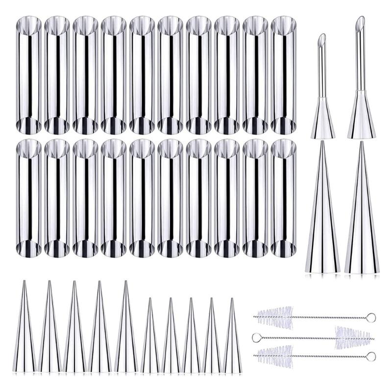 Convenient Croissants Making Mold Essential Cannoli Form Tube Cream Horn Moulds Kitchen Utensils for Cooking Lover