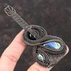 Labradorit-Anhänger, Kupferdraht umwickelter Gitarrenanhänger, natürlicher Edelsteinanhänger, Musikinstrumentschmuck, handgemachter Gitarrenschmuck aus Kupferdraht