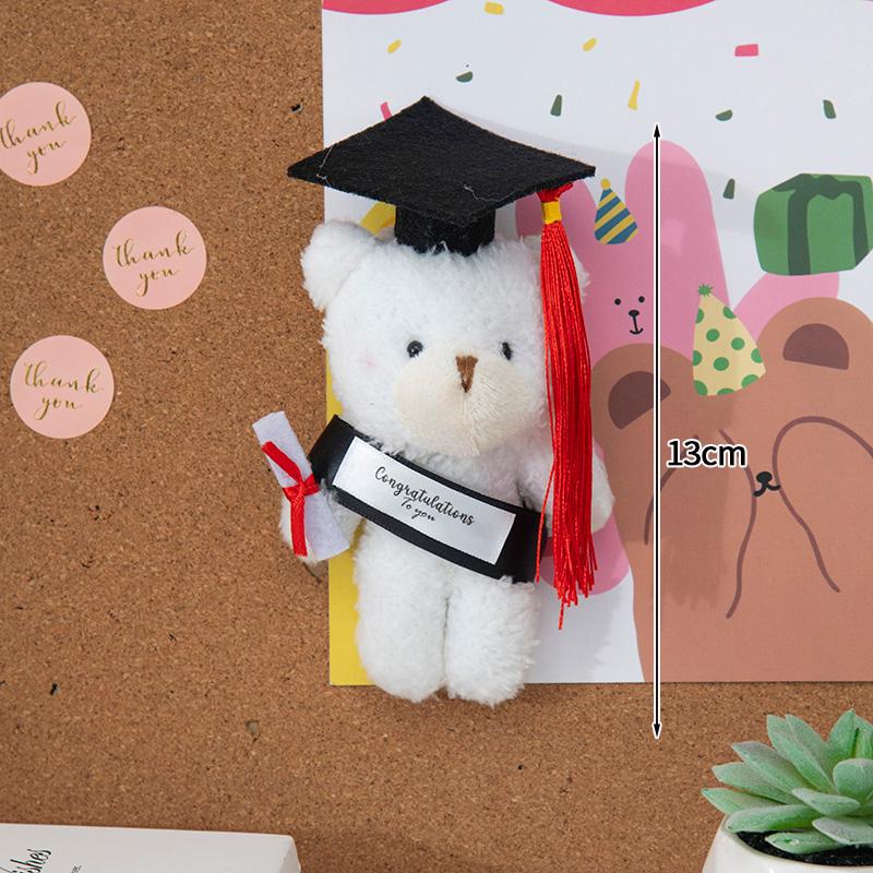 

Doctor Bear Doll Ornament Graduation Flower Bouquet Accessories DIY Souvenir Gifts Keychains for Bag Students Graduation Gift AS PICTURE